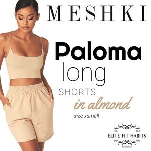 MESHKI Paloma Long Short in Almond Size XS